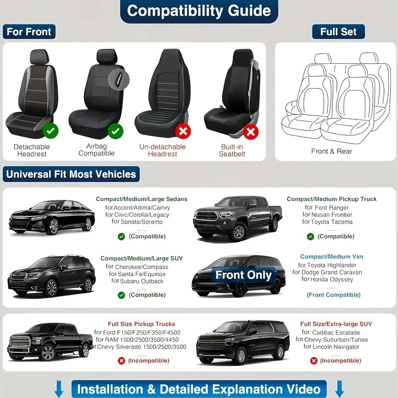 Für Citroën C4, Fiat 500, Alfa Romeo Giulia, Geely Cityray, JAC T9 Autositzbezüge Luxus PU-Leder Innenausstattung Komplettset – Detail 5