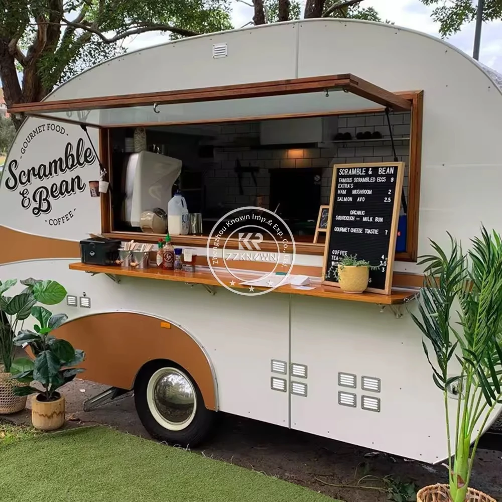 

Street Commercial Outdoor Hotdog Snack Food Cart Vintage Style Coffee Ice Cream Food Trailer BBQ Food Truck