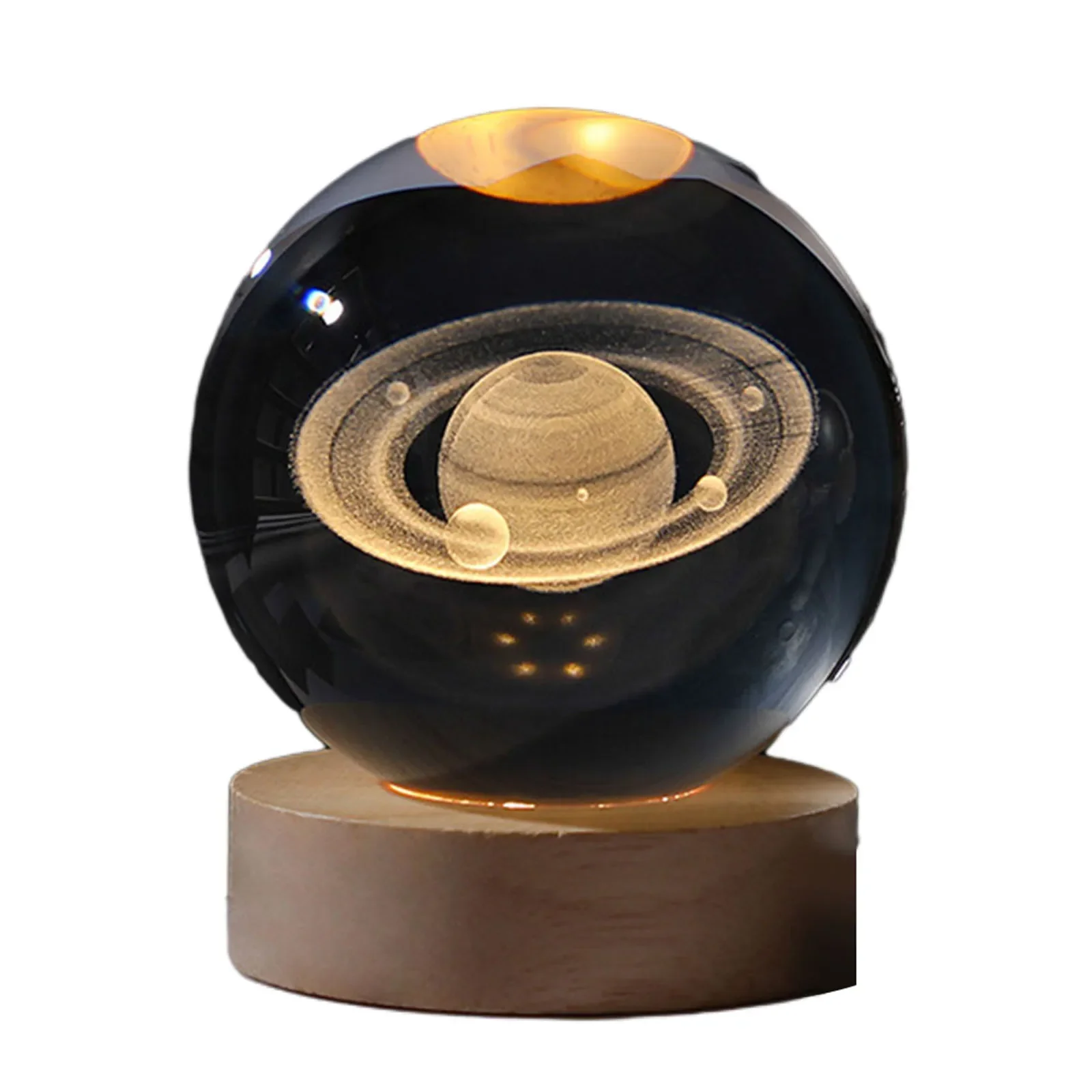 3D LED USB Crystal Ball Night Lights, Candeeiro De Mesa, Brilhando, Planeta, Galáxia, Astronauta, Decorações De Mesa, Presentes