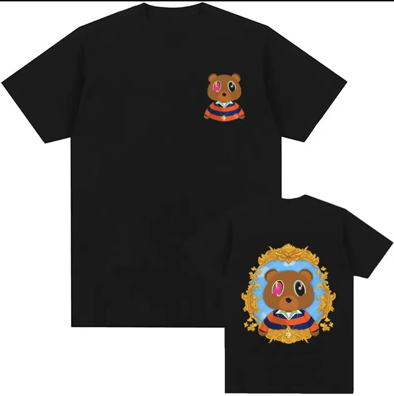 

Short Sleeved Round Neck Y2k Tshirt Men Clothing New Top Tees Mens T-Shirt Kanye West College Dropout YE Bear Collectable Yeezy
