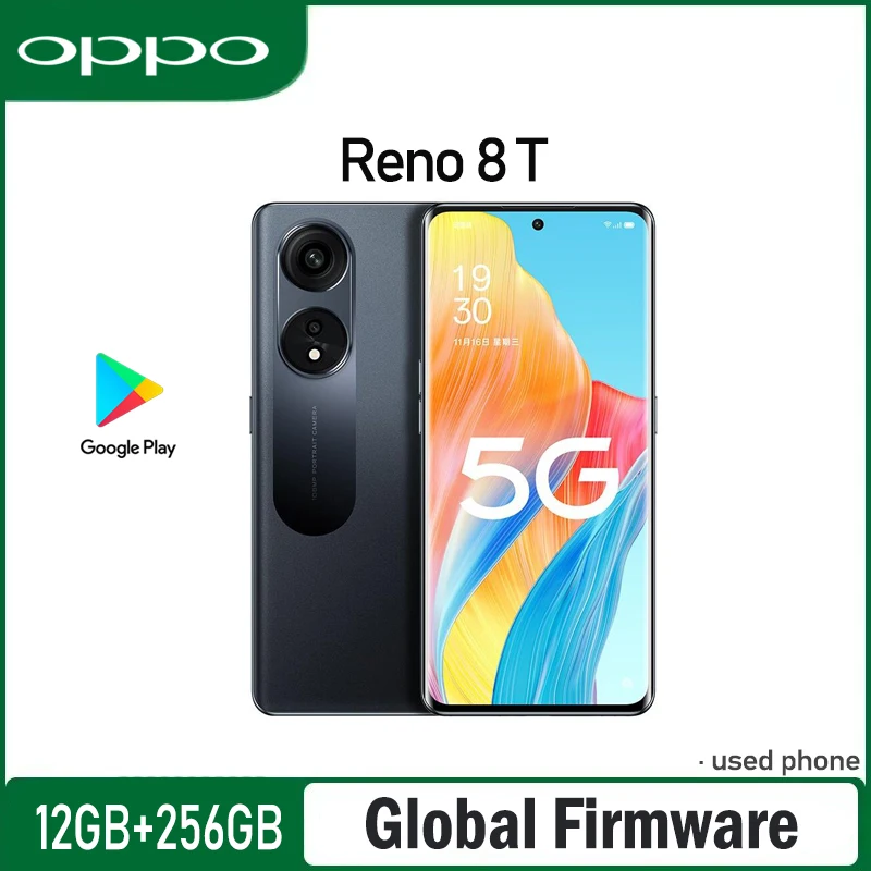 Global Firmware OPPO Reno 8T 5G Smartphone camera 108MP ColorOS 13 Snapdragon 695 RAM 12GB ROM 256GB 4800mAh T 8 used phone