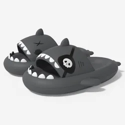 Pallene New Summer Pirate Shark Slippers Beach Cloud Platform Men Slides Indoor Flat Shoes For Women Couple Soft Bath Sandals