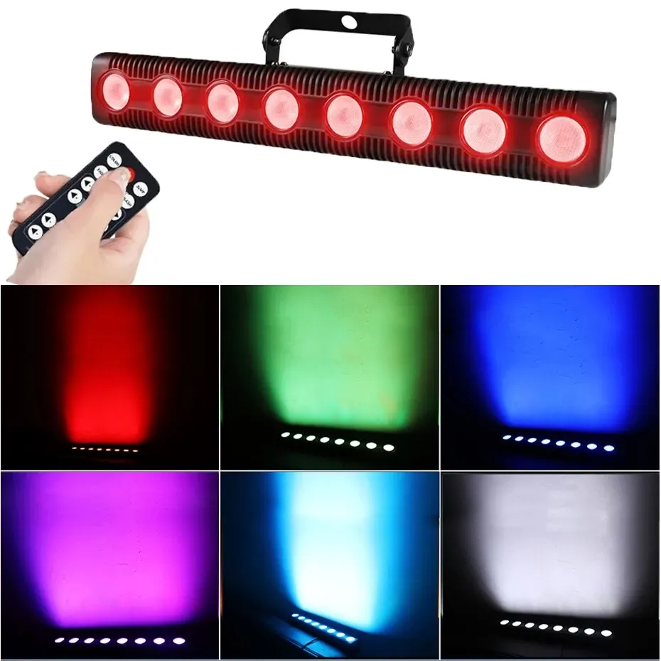 8LED RGB Sound Party Lights Music Strobe LED Par Light DJ Disco Washing Lights DMX512 Wash Lamp Stage DJ Equipment Wedding Xmas