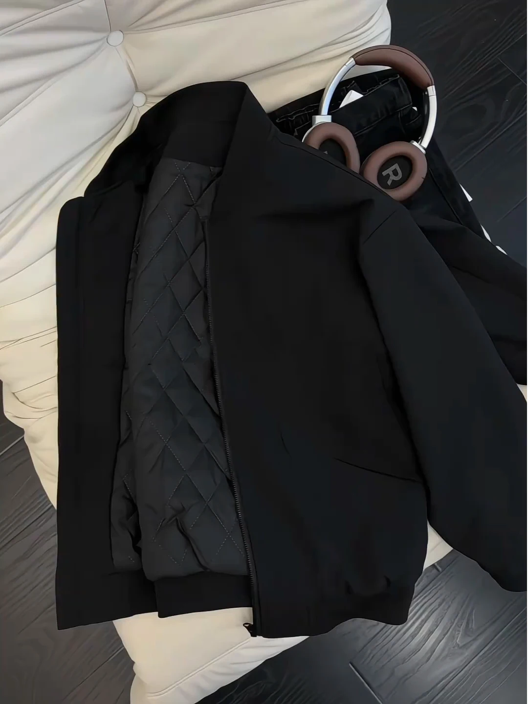 

Bla Flight Jaet Cotton Padded Thiened Men's Winter Baseball Coat Cleanfit ort Sle Warm Casual Long Sve Zipper