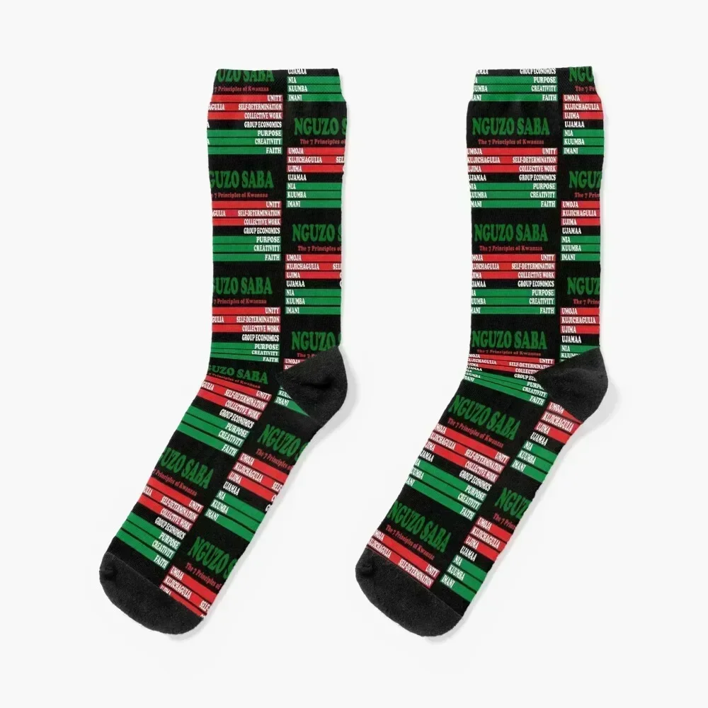 

Kwanzaa seven principles Socks cotton set with print sports and leisure Socks Men Women's