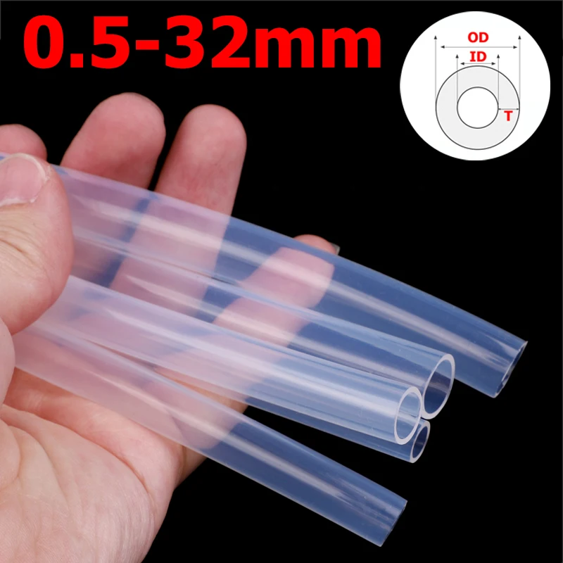 

1Meter PTFE Tube ID 0.5-32mm F46 Capillary Insulated Hose Rigid Pipe Temperature Corrosion Resistance