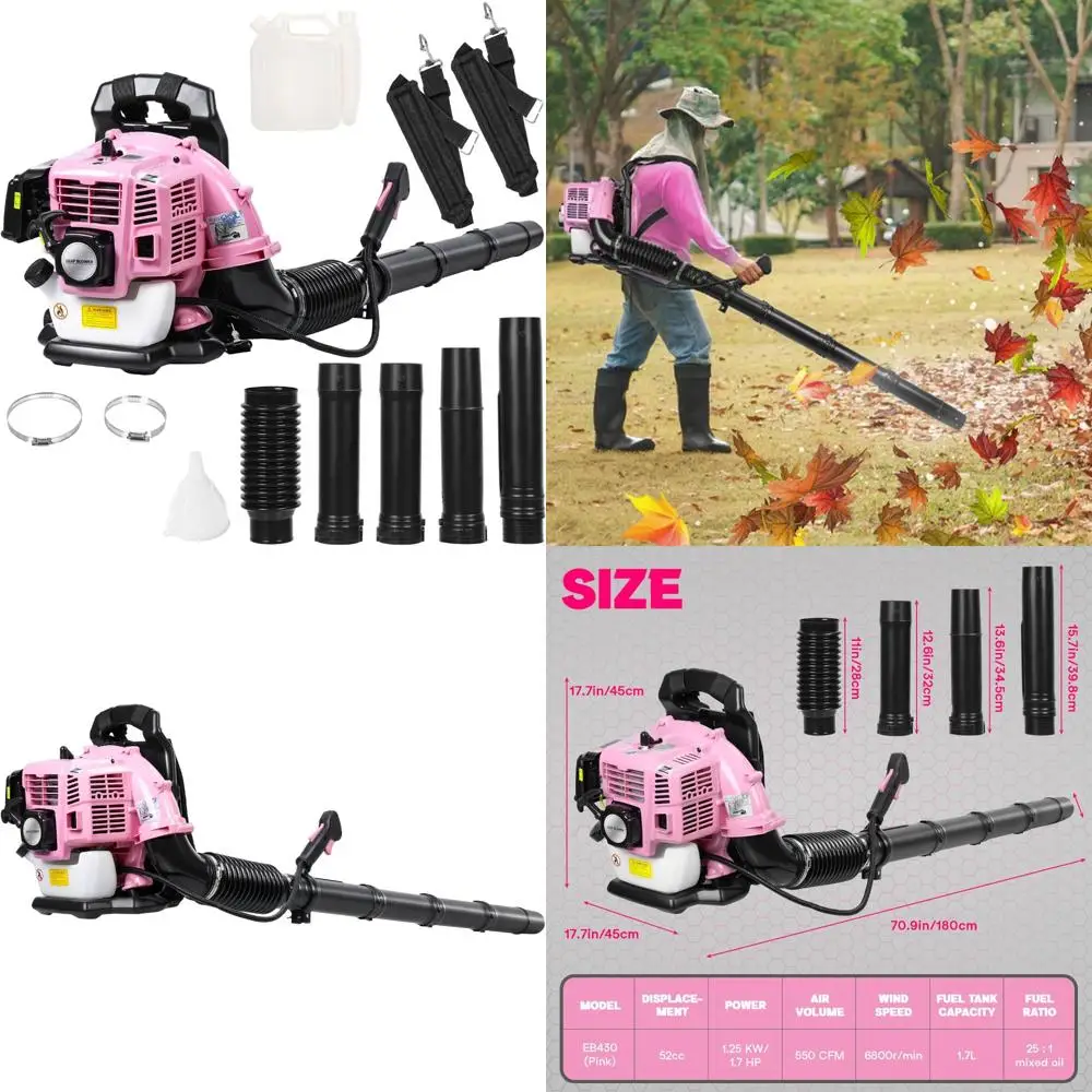 

Мощный 2-тактный газовый рюкзак емкостью 52CC с 550 куб. футов в минуту для ухода за газонами и чистки автомобилей