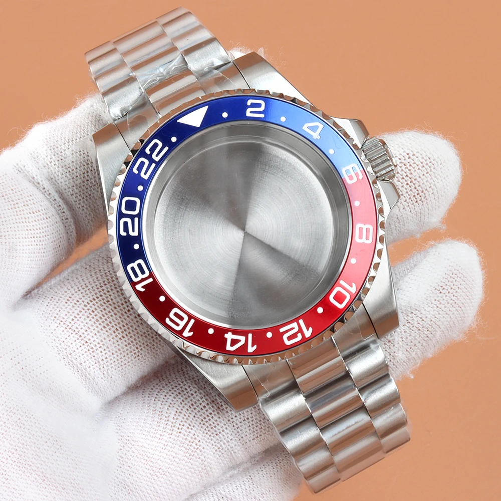 

NH35 40mm Case Presidential Strap Sapphire Glass 10m Waterproof Watch Case Fit GMT Seiko NH34 NH35 NH36 NH38 Movement Watch Part