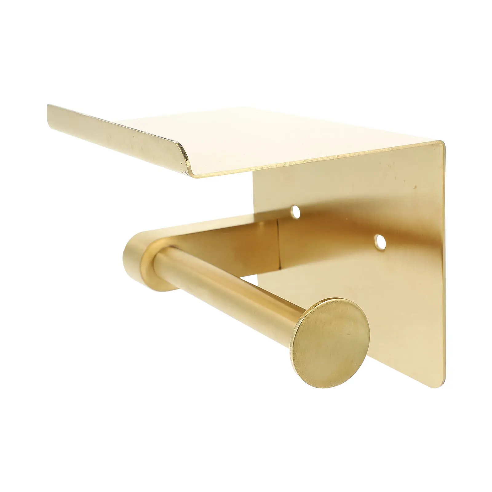 wall-mounted-toilet-paper-holder-gold-multipurpose-roll-paper-shelf-rack-storage-bathroom-tissue-rack-phone-holder-durable-punch