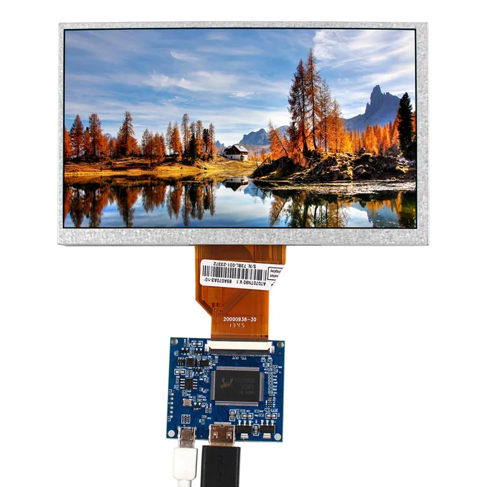 

7inch AT070TN90 800X480 LCD Screen With HD MI Board 5VDC Power No OSD