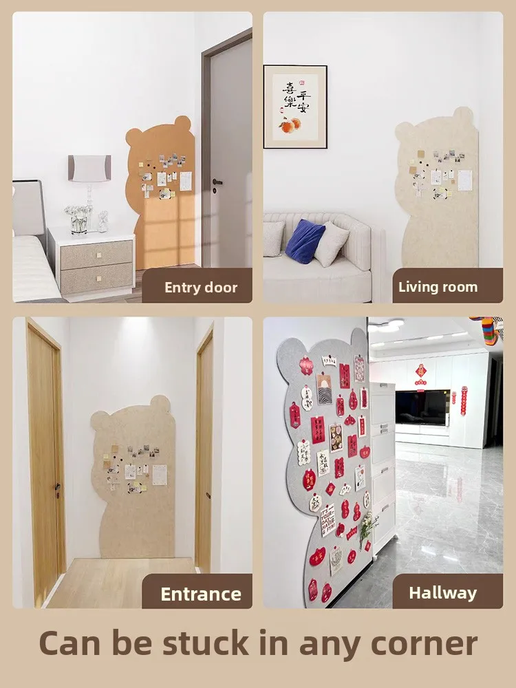 Creative Bear Wool Felt Wall Decals Living Room Decorative Display Board Non-Damaging Photo Wall Baund Board Adhesive