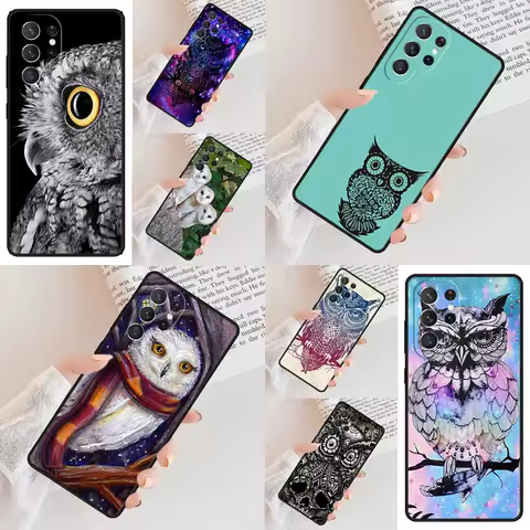 Eagle Owl Wild Bird Phone Case For Samsung Galaxy S24 S23 S22 S21 Ultra S10 Note 10 Pro S20 Plus FE S9 S8 Cover