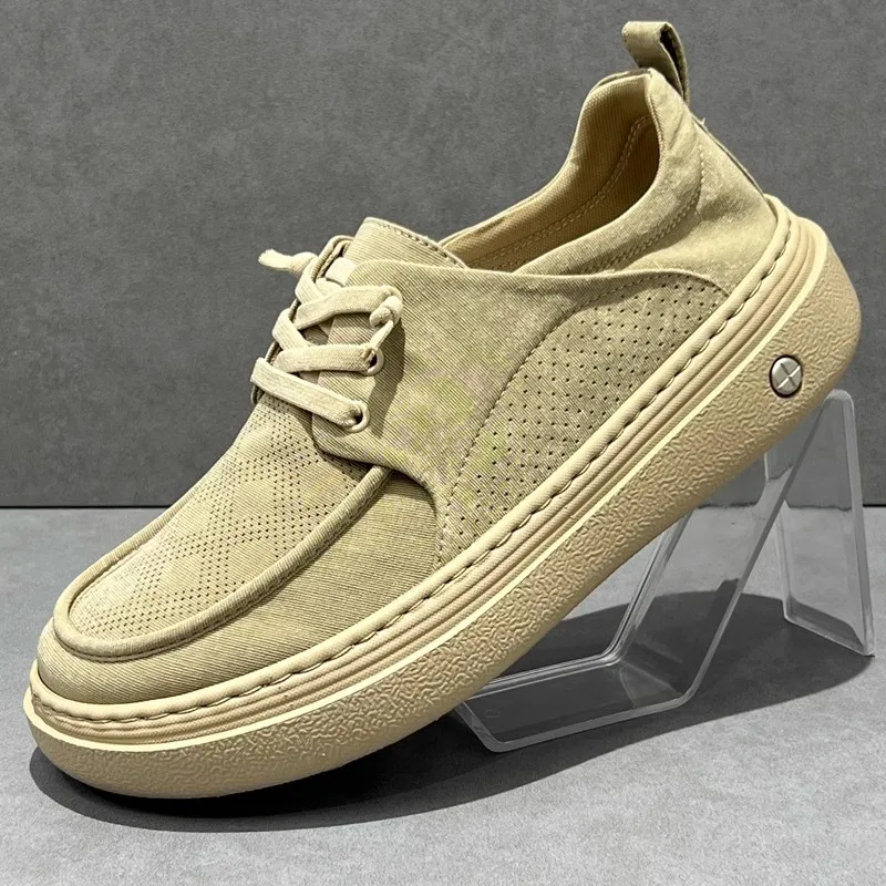 Summer New Lightweight Thick Bottom Casual Shoes Easy to Wear Slip on Lazy Person   Breathable Rubber Sole