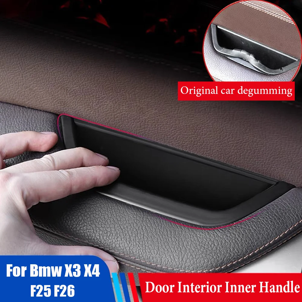 

New Interior Door Pull Handle Armrest Panel Cover Storage box LHD For BMW X3 X4 F25 F26 2011-2017 ABS Carbon fiber