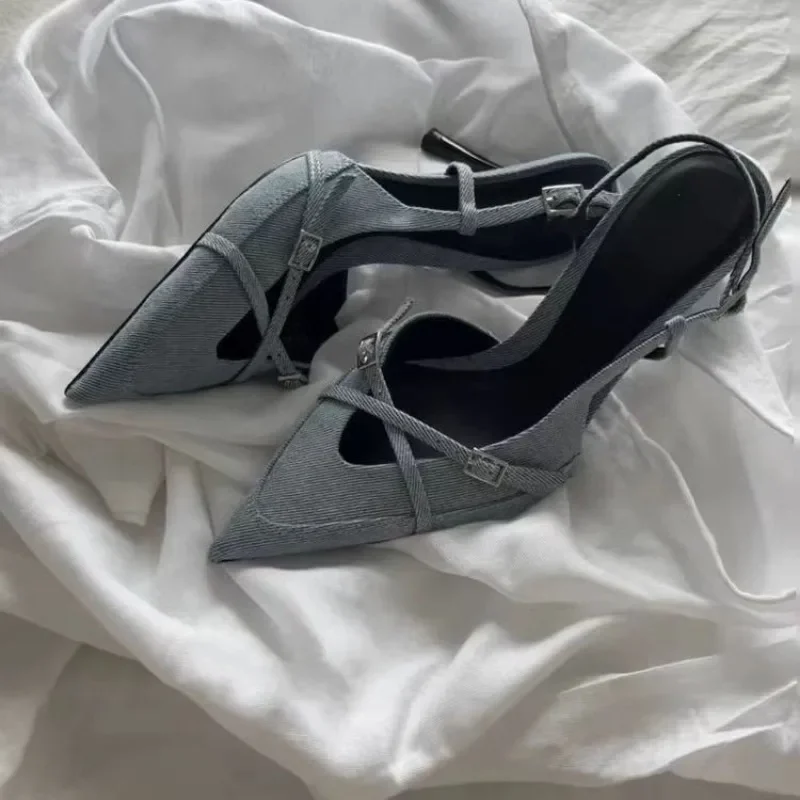 Sandalias De tacón alto para Mujer, zapatos sexys De diseñador De lujo para fiesta, boda, verano, 2024