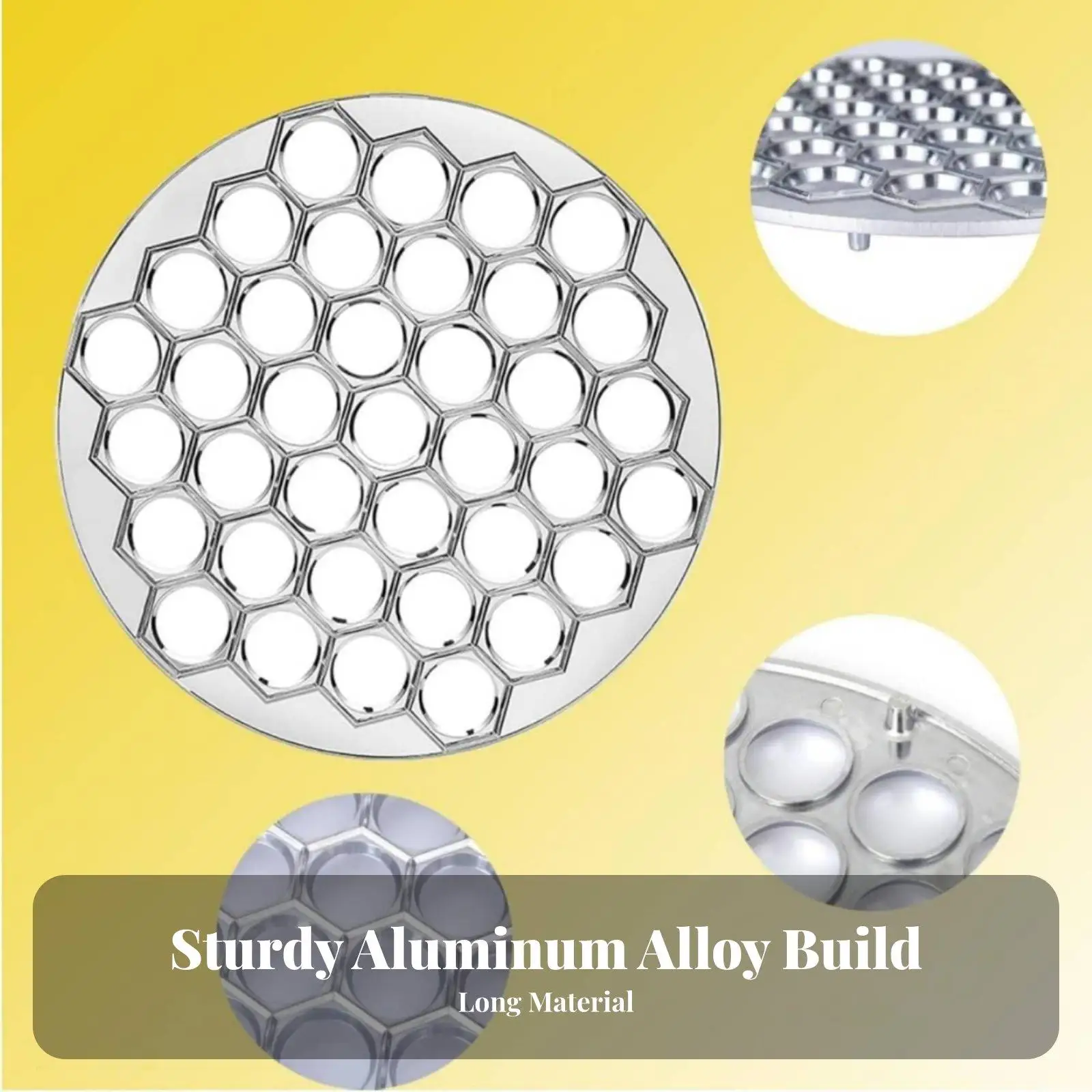 Dumpling Mold 37 Hole Ravioli Maker Aluminum Press for Making Dumplings Pasta Kitchen Gadget Tool