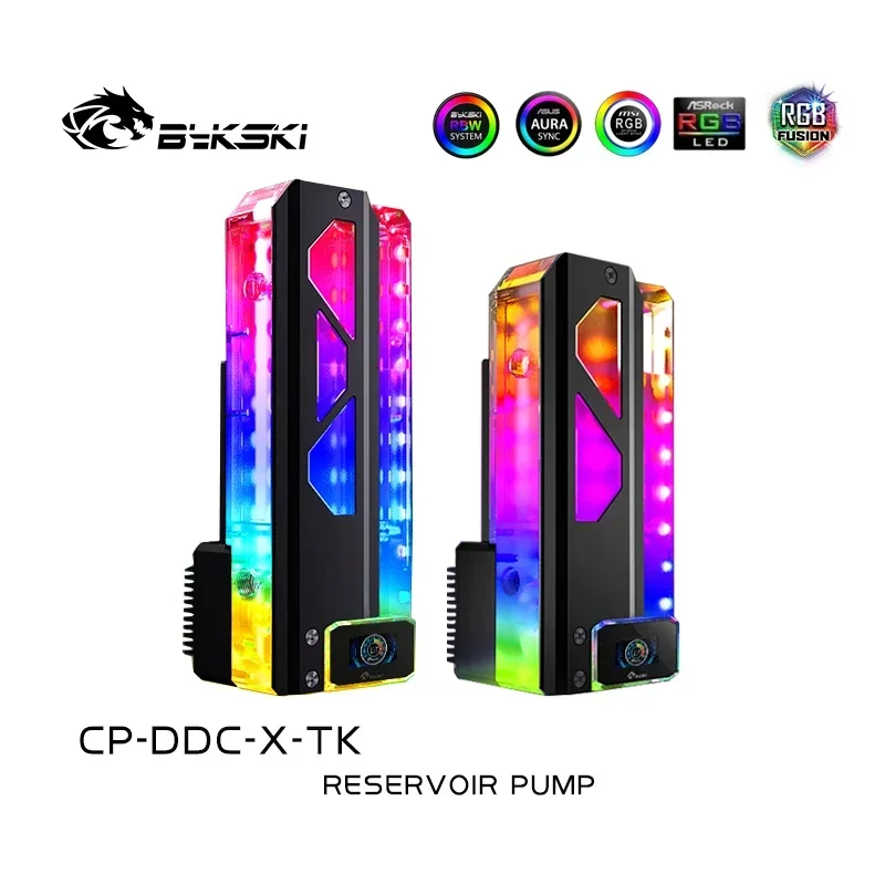 Bykski Square AIO Integrated Reservoir Pump Acrylic Water-Cooled Tank /with Temperature Display /RGB Light CP-DDC-X-TK180-V2/220