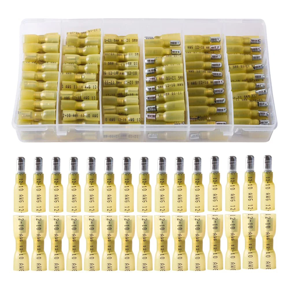 

180PCS heat shrink bullet head connector - waterproof car fully insulated crimped male and female wire terminal kit