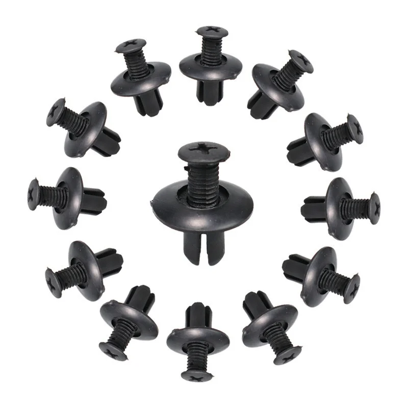 8mm Black Plastic Rivets Fasteners Screw Car Bumper Fender Black Rivet Car Fastener Clips for Dodge Journey Charger Challenger