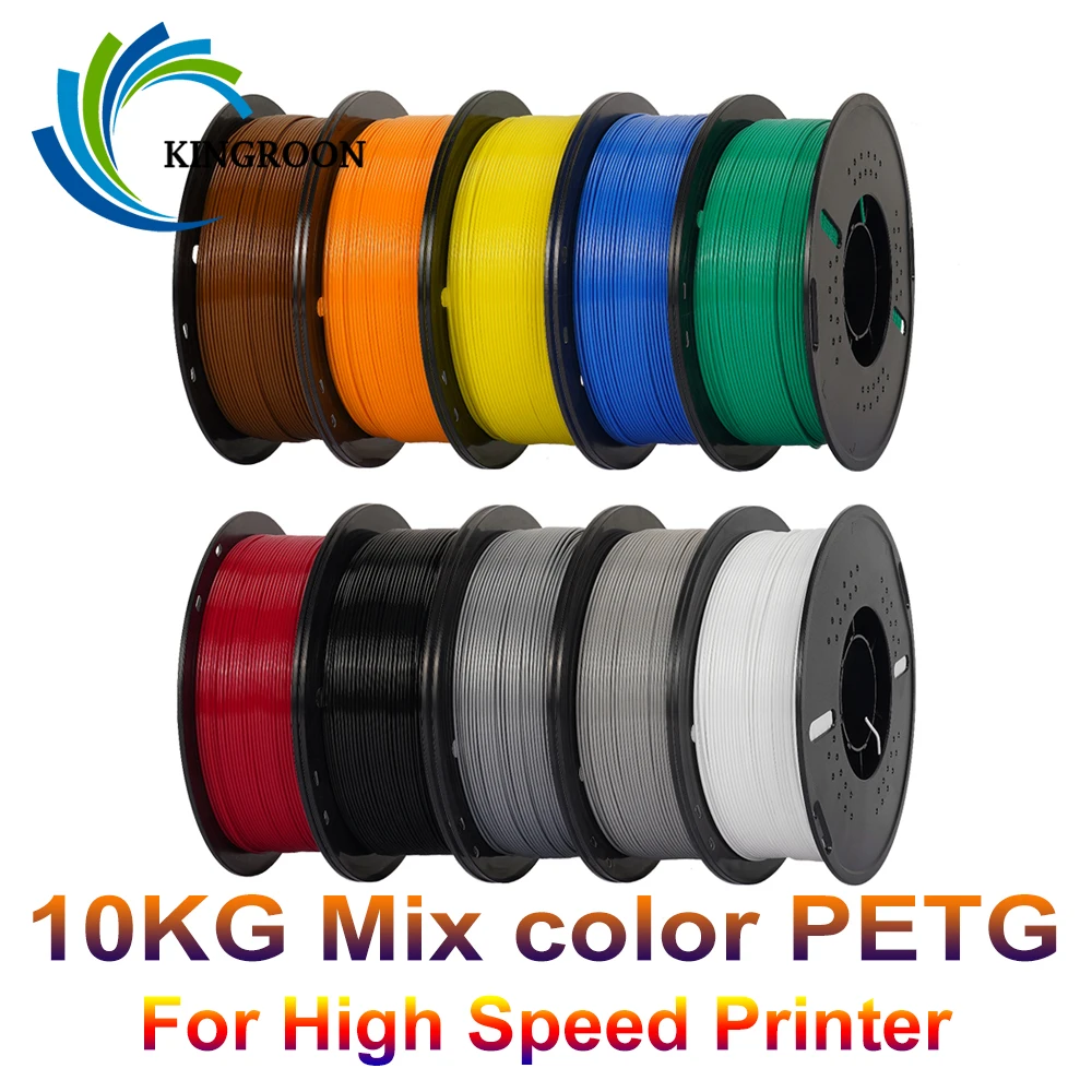 

10KG PETG For High Speed Printer 1.75MM 1KG/Rolls 3D Printer Filament Good Toughness Non-Toxic No Bubble Eco-Friendly Mix color