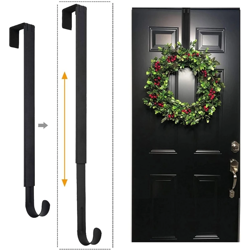 

Iron Art Clothes Hat Hook Christmas Wreath Hook Behind the Door Punching-Frees Clothes Hook for Hanging Coats Hats Robes