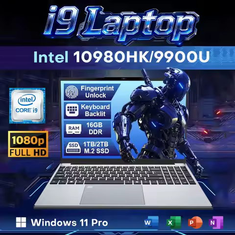 15.6 inch 1920*1080 Laptop Computer PC intel i9 10980HK 9900U Windows 11 Laptop 16GB RAM 1TB 2TB SSD Portable Laptop PC Notebook