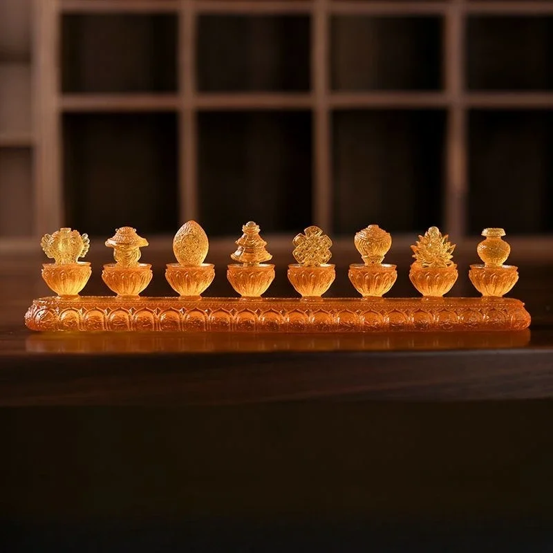 Continuous Light Buddha Hall Resin Auspicious Lamp Ornament Household Chinese Buddhist Utensils and Supplies Decorations