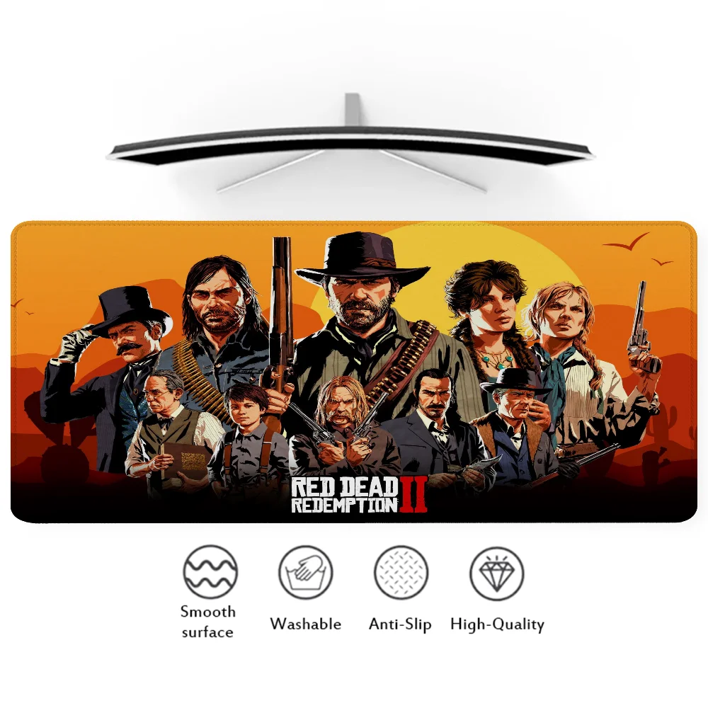 Mouse Pad Big Mousepad Gaming Accessories Gamer Extended Pad Gaming Mats Desk Mat R-red Dead R-redemption 2 Deskmat Office Rug