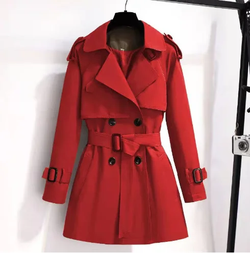2023 Brand New Spring Autumn Long Women Trench Coat Double Breasted Khaki Dress Loose Coats Lady Outerwear Fashion Tops
