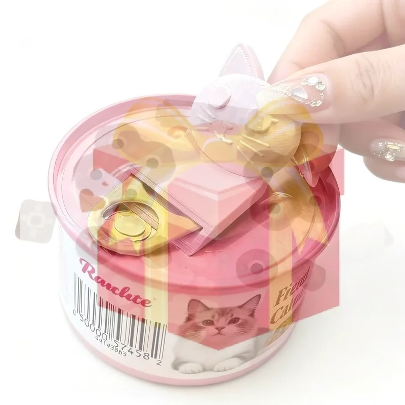 【HG】Cute Cat Shape Pet Can Opener Portable Manual Can Opener For Wet Cat Food Cans And Pet Food Jars Easy Ring Pull Opener Tool