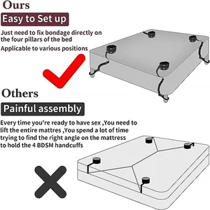 Set Kit BDSM Tempat Tidur Borgol Mainan Seks untuk Pasangan Wanita Perlengkapan Dewasa Pengekangan BDSM Tali Pengikat Tempat Tidur Borgol Seksual Permainan Seksi 8 kit toko seks penjualan terbaik - №