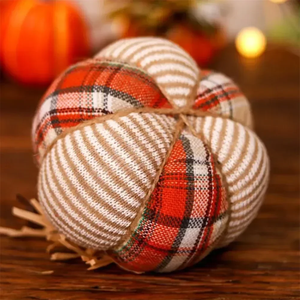 1 Pcs Handmade Fabric Pumpkin Decor Thanksgiving   Artificial Pumpkins Autumn Ornament Hallowee Fall Home Table Decoration