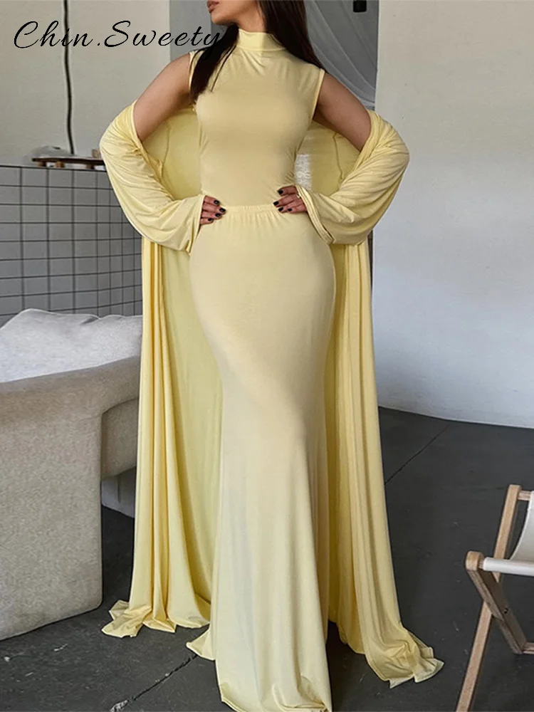 Elegant Long Pleated Skirt Set Women O-neck Sleeve Vest High Waist Hip Package Skirt Floor Length Cardigan 2025 Summer Lady Suit