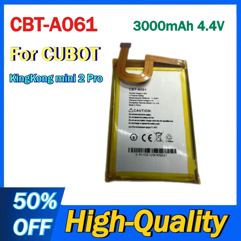 

Аккумулятор для мобильного телефона CUBOT KingKong mini 2 Pro, 3000 мАч, 4.4В, модель CBT-A061