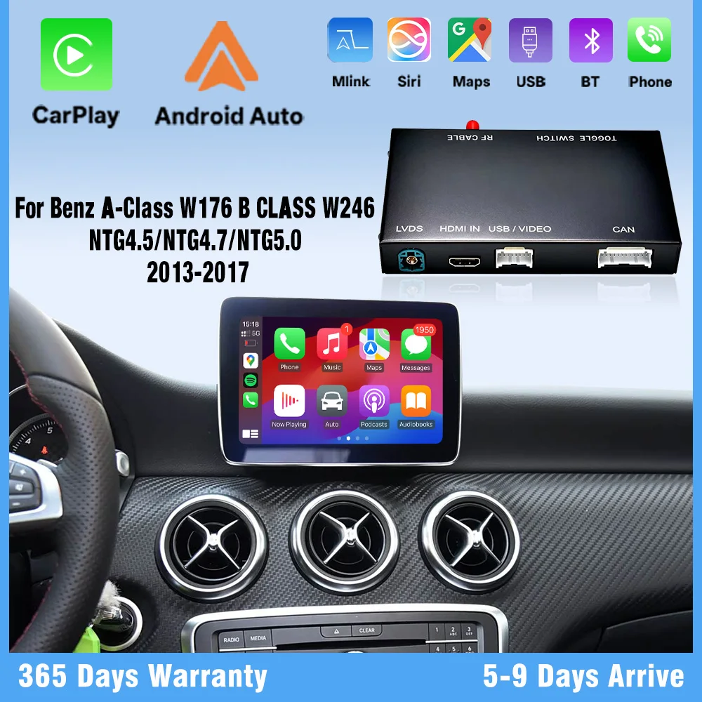 

【Plug Play】Wireless CarPlay Android Auto for Mercedes Benz Benz A-Class W176 B-CLASS W246 Mirror OEM Screen Retained Features