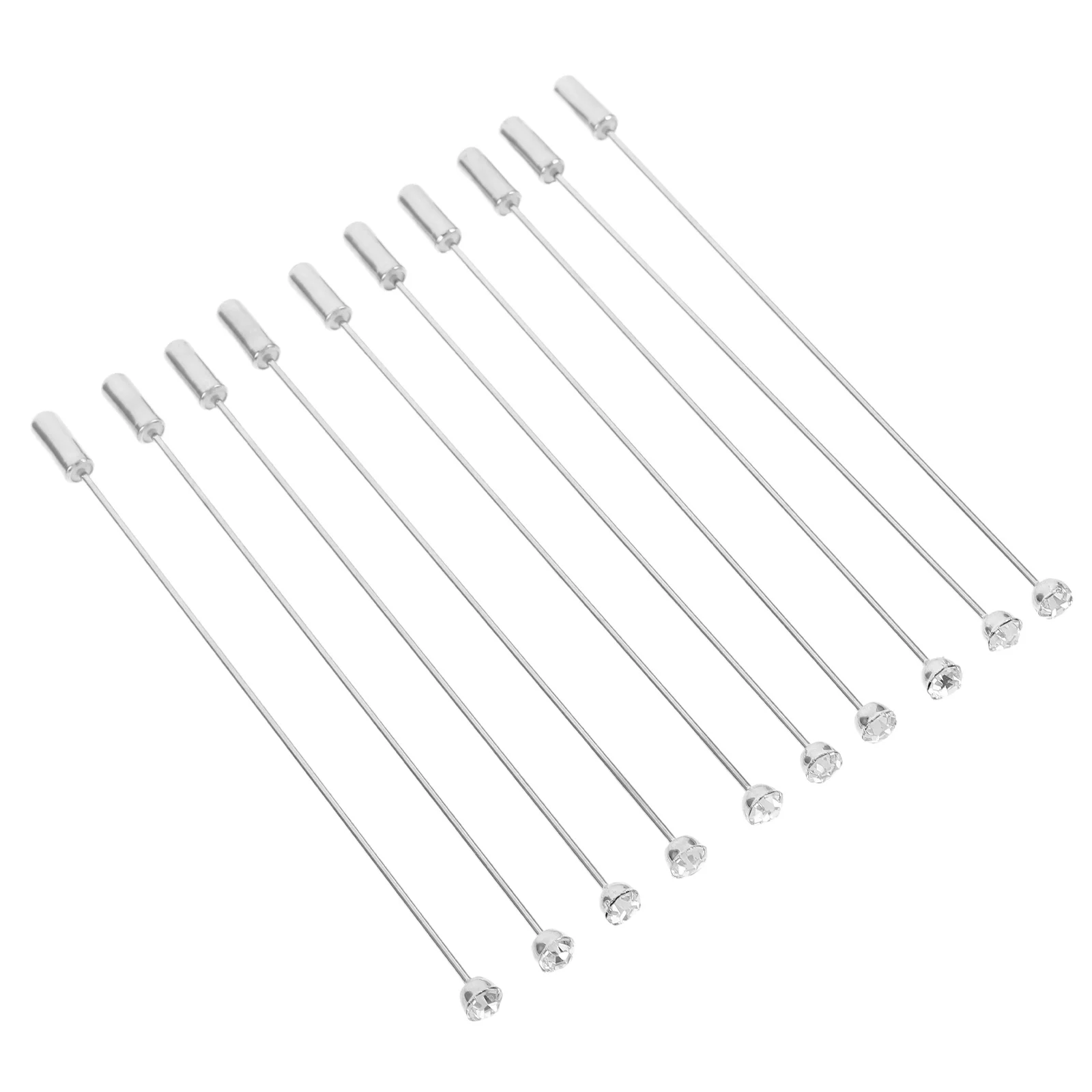 

10Pcs Handmade Stainless Steel Brooch Pin Sticks 96mm Long Stopper Lapel Needle Jewelry Making Corsage Safety Pins