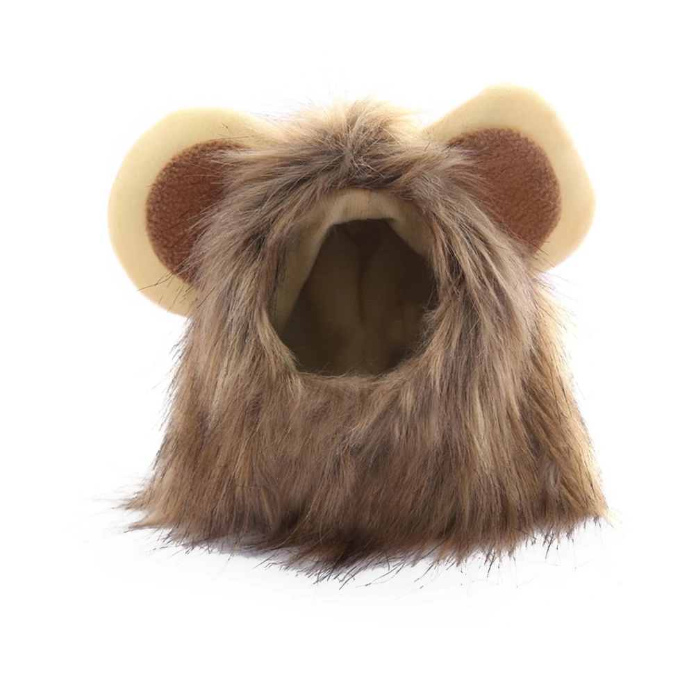 

Lion Headgear Pet Costume Cap Comfortable Soft Material Small Cats Dogs Daily Walk Weekend Head Cap