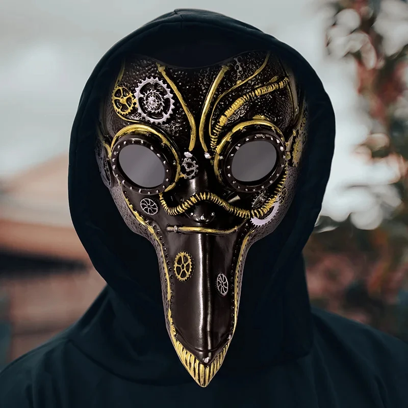 Máscara de Látex de Doctor de la Peste con Nariz Larga, Estilo Steampunk, de Goma Negra, para Halloween, Anime, Cosplay, Disfraz, Accesorio para Niños, W47XO, 2026