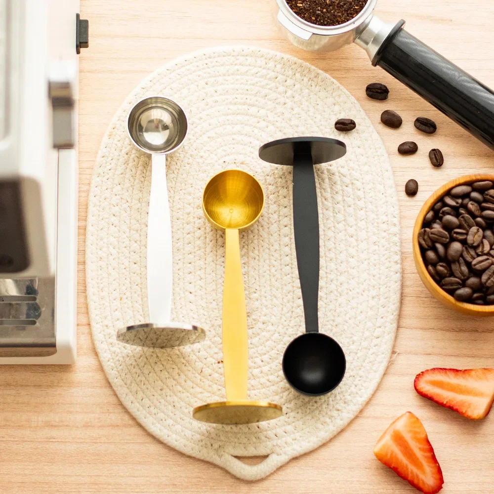 1/3 قطعة مغرفة قهوة من الفولاذ المقاوم للصدأ ملعقة كبيرة ملعقة قياس متعددة الوظائف 2 في 1 ملعقة قهوة لصنع مقهى المطبخ #3