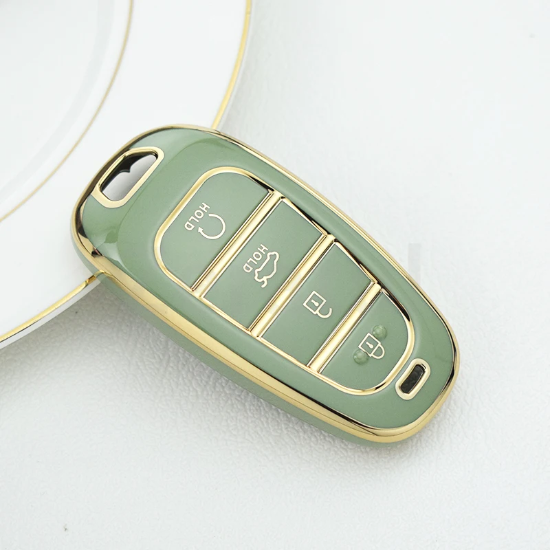 4 Button TPU Car Remote Key Cover Case Shell Fob For Hyundai Solaris Sonata Hybrid NEXO Tucson NX4 SantaFe Dn8 Atos Prime Holder