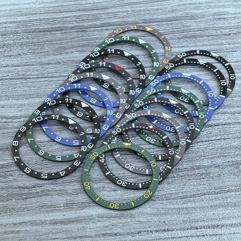 

Mod 38mmx31.5mm Flat Ceramics Bezel Insert Fit for SKX007 SKX009 SRPD NH35 NH36 Watch Case Bezel Ring Refit Parts