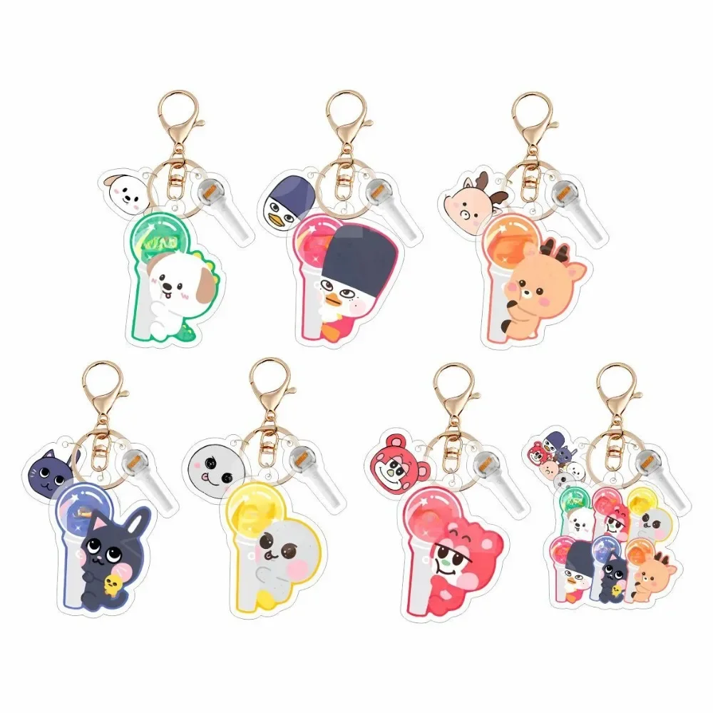 Popular Korean boys band 2024 Valentine's Day Dayze Cartoon Animal Key Chain SHOTARO WONBIN EUNSEOK Acrylic Pendant Fans Gift