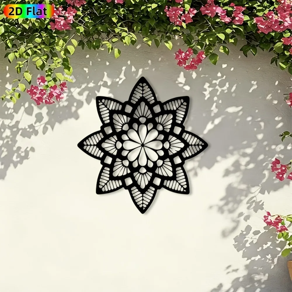 2D Flat Mandala Metal Wall Art, Rust-Resistant Iron Mural for Luther King Jr. Day Valentine's Day New Year, Housewarming Gift