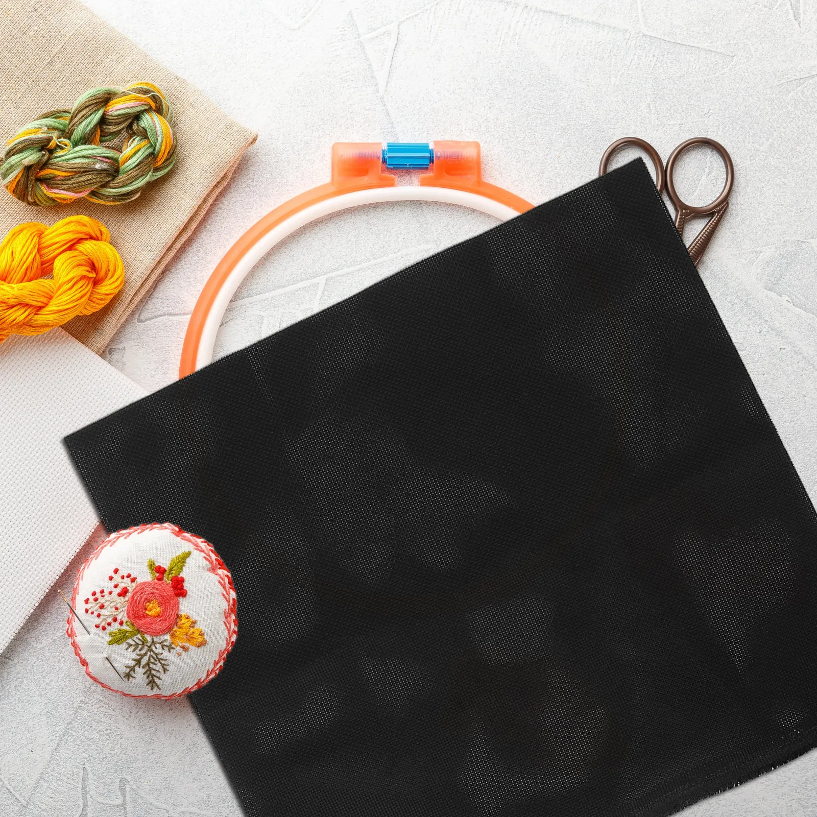 

Black Cotton Embroidery Fabric 50x50cm Cross Stitch Cloth for Craft Lovers Soft Handle Vivid Results All Purpose DIY Needlework