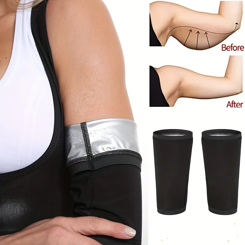 1 Pc Solid Color Sleeve Weight Loss Sweat Fitness Sleeve Workout Arm Shaper Sleeve For Women