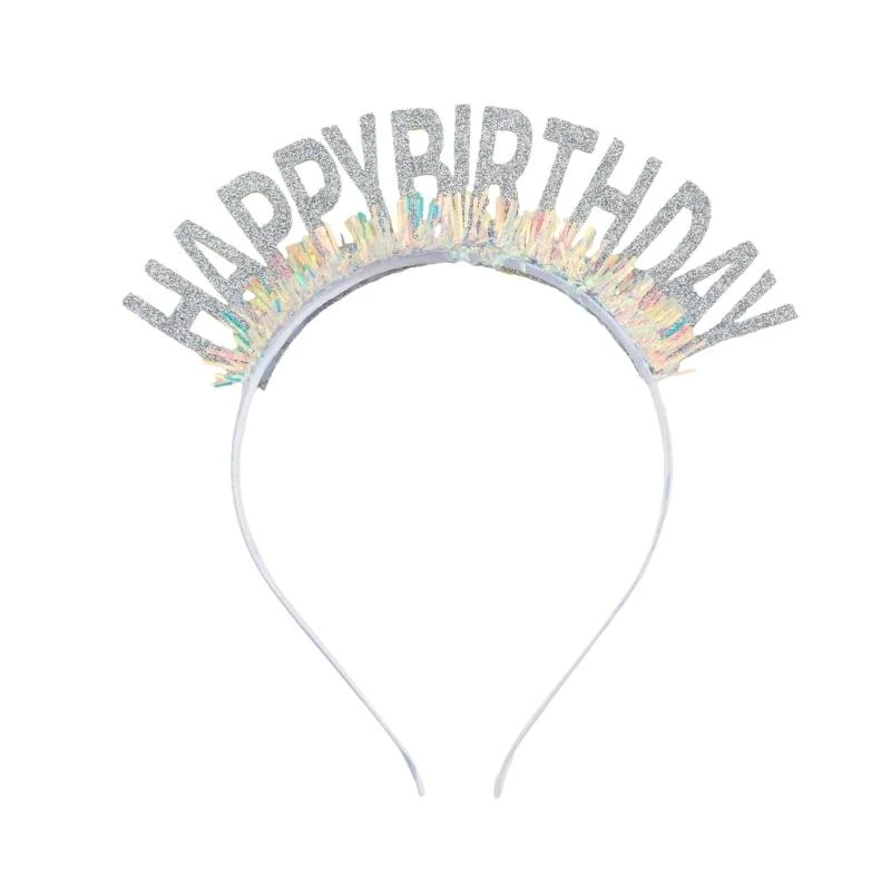 Garland Birthday Hairhoop Happy Birthday Glitters Hoofdband Foto -accessoire voor volwassenen Y166