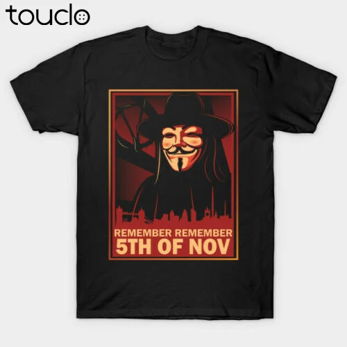 V For Vendetta Remember Remember 5Th Of Nov Thriller Black T-Shirt unisex