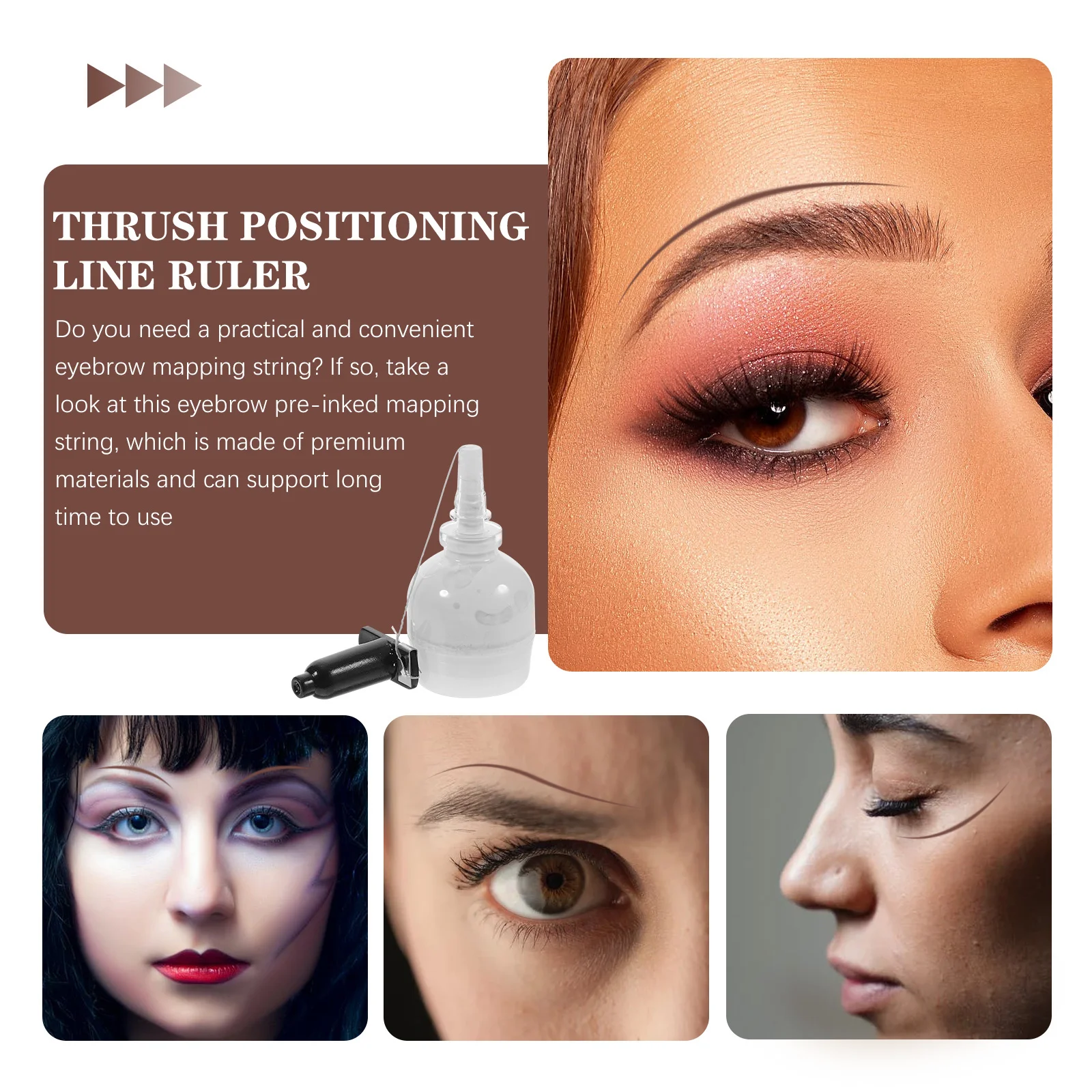 

20 м долговечная строка для картирования бровей, простая в использовании линия позиционирования бровей для идеального формирования бровей, картографирования бровей