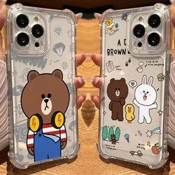 Browns Bear Conys 토끼 휴대폰 케이스, 부드러운 얇은 커버, 삼성 갤럭시 S25, S24, S23, S22, S21, S20 FE 울트라 플러스 5G 노트 20, 10 프로용
