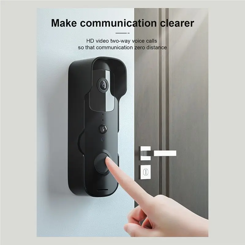 Waterproof Tuya Smart WIFI Doorbell With 1080P Full HD Camera And Night Vision - European Plug Visual Intercom Door Viewer-A68E